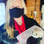 Ann McGovern wit Bernie Crochet doll