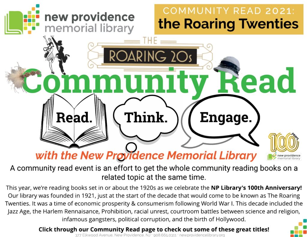 New Providence Library 1920s Community Read flyer